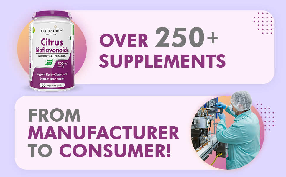 HealthyHey Nutrition Citrus Bioflavonoids - 500mg per serving - 60 Vegetable Capsules
