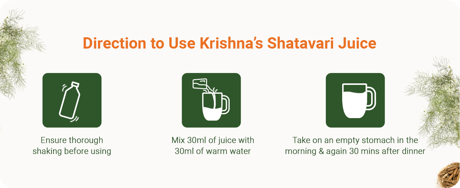 Krishna's Shatavari Juice 500 ml | Helps in Strength and Lactation in women | Rejuvenative for Vata and Pitta