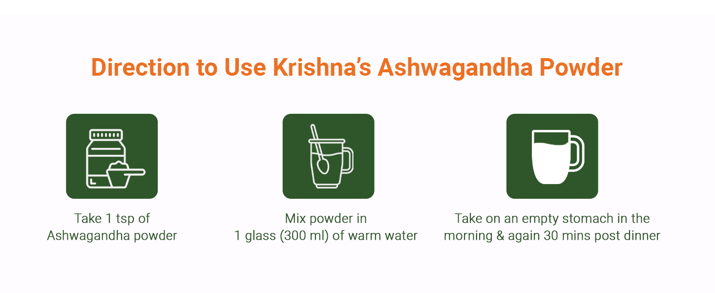 Krishna's Ashwagandha Powder Strength Vitality and Stress Management | Aswagandhada powder | Withania Somnifera | Pure Ashvagandha power | Asvagandha original powder | ashvgandha - 100 gram