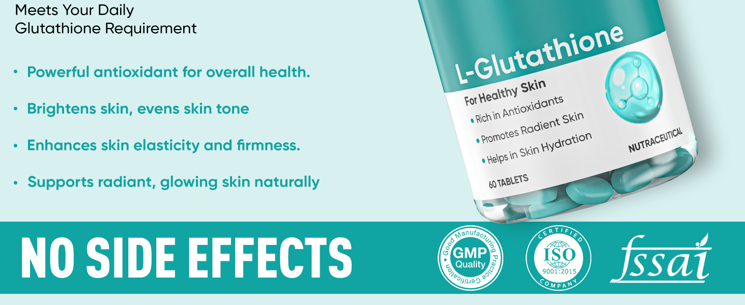 Herbal Max L-Glutathione Tablets for Skin Glow – 60 Tablets | With Vitamin C & Antioxidants | Supports Radiant & Healthy Skin | Unisex Supplement