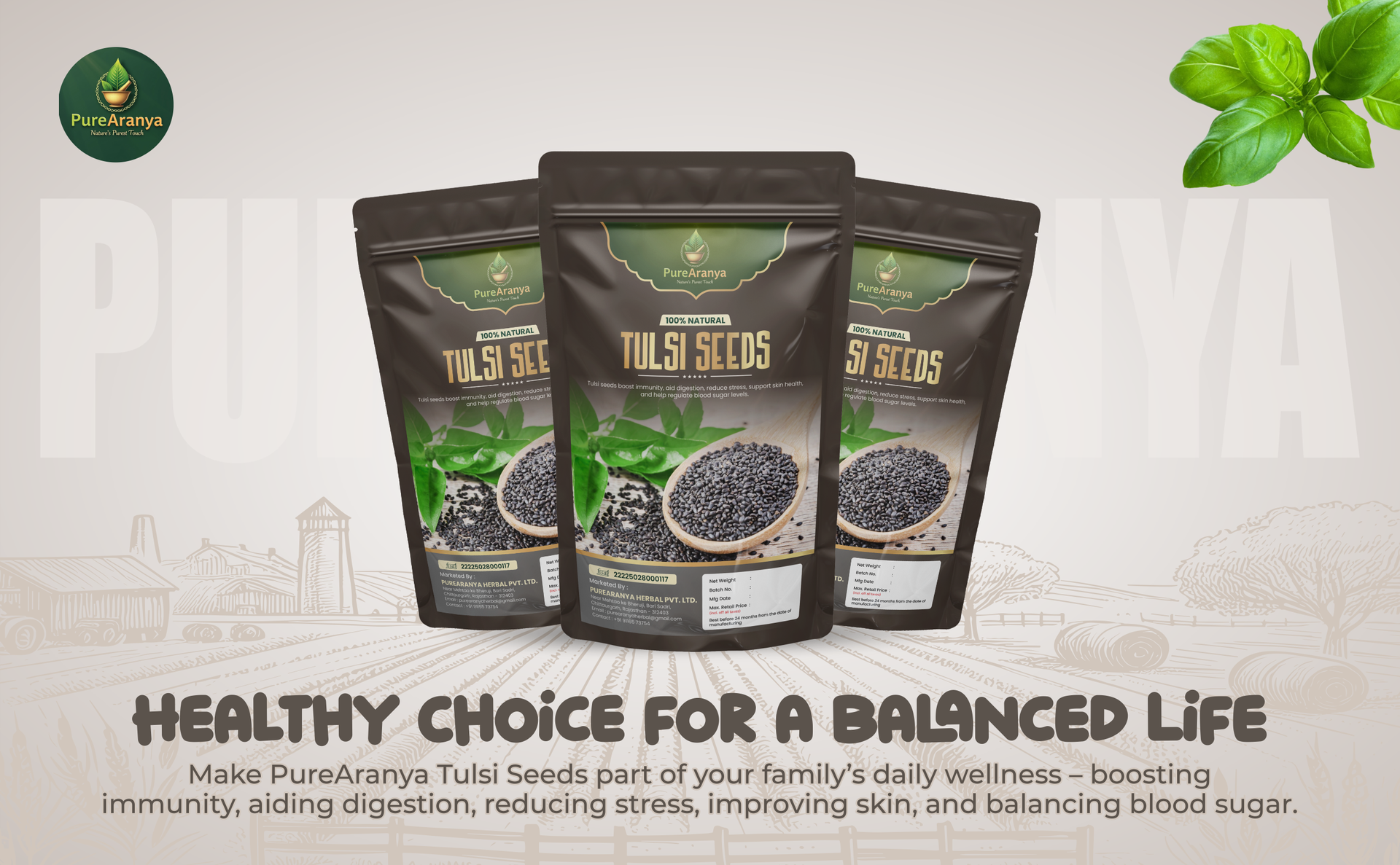 PureAranya Natural Tulsi Seeds 100g | Boosts Immunity Skin Health & Supports Joint & Bone Health | Weight Management | Rich in Fiber & Antioxidants