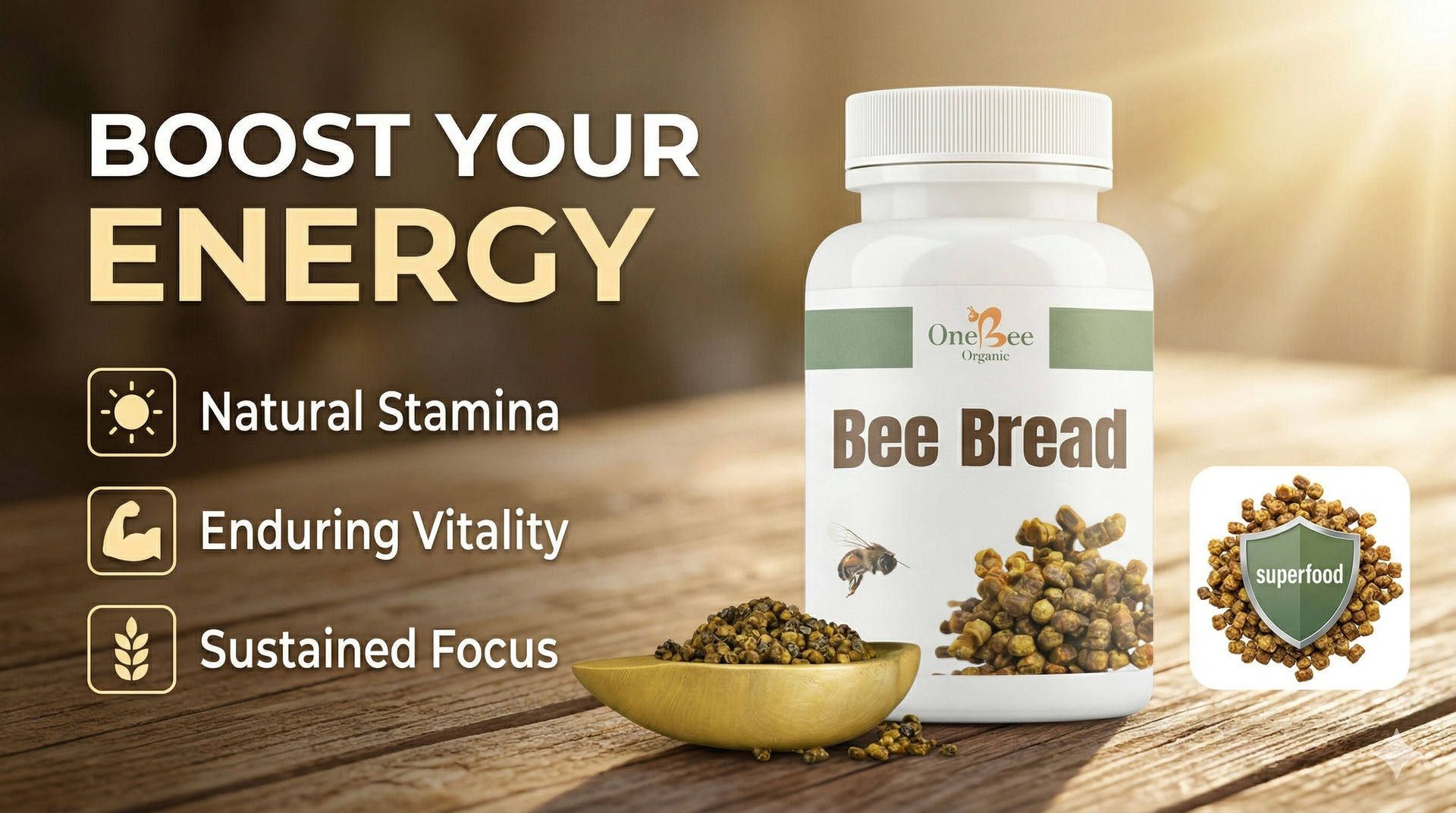 Bee Bread Organic Protein Rich Super Food 100% Pure and Natural Energy | Immunity Booster | Natural Health Supplement | Organic & Natural source of Multi-Viatamins 100G