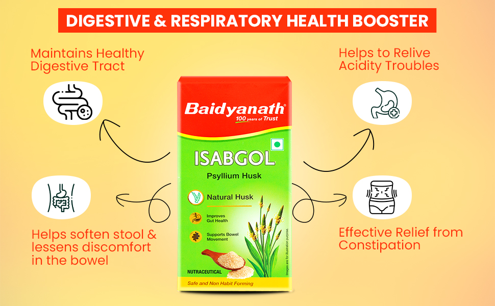 Baidyanath Ayurved Isabgol - Psyllium Husk Powder - 200gm | Healthy Digestive Tract | Rich Source Of Dietary Fibre, Gluten Free | Effectively Relieves Constipation | Supplement For Digestion