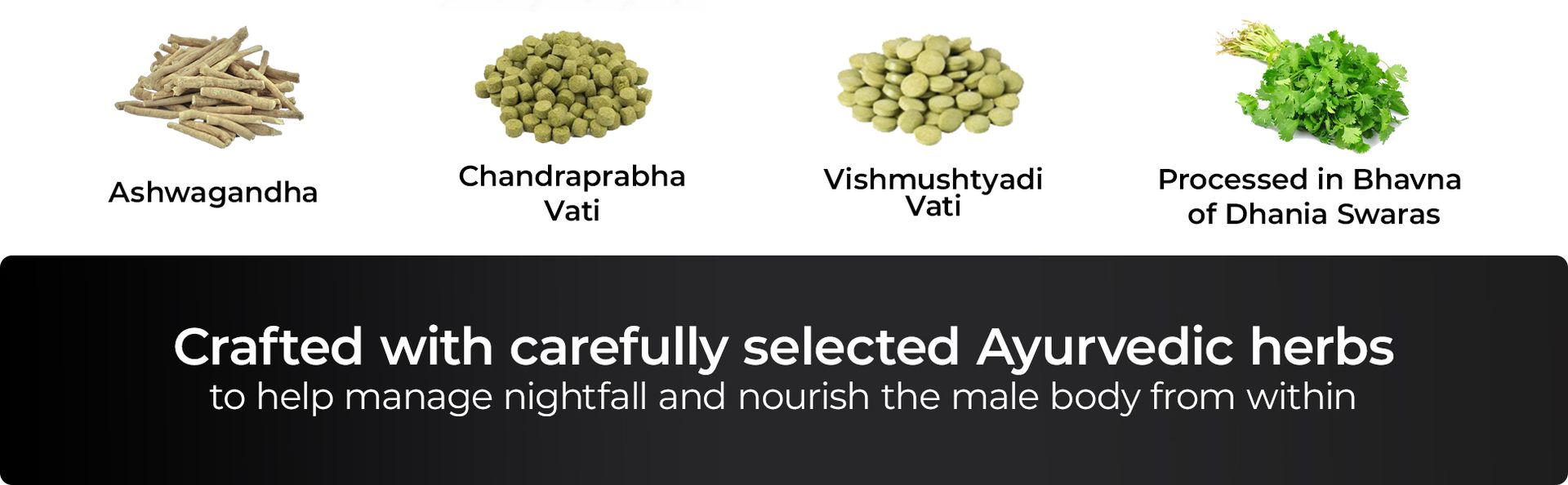 Dharishah Ayurveda Visvasa Ayurvedic Nightfall Support for Men - 180 Vegan Tablets | Plant-Based Supplement with Ashwagandha & More Herbs for Male Wellness & Vitality