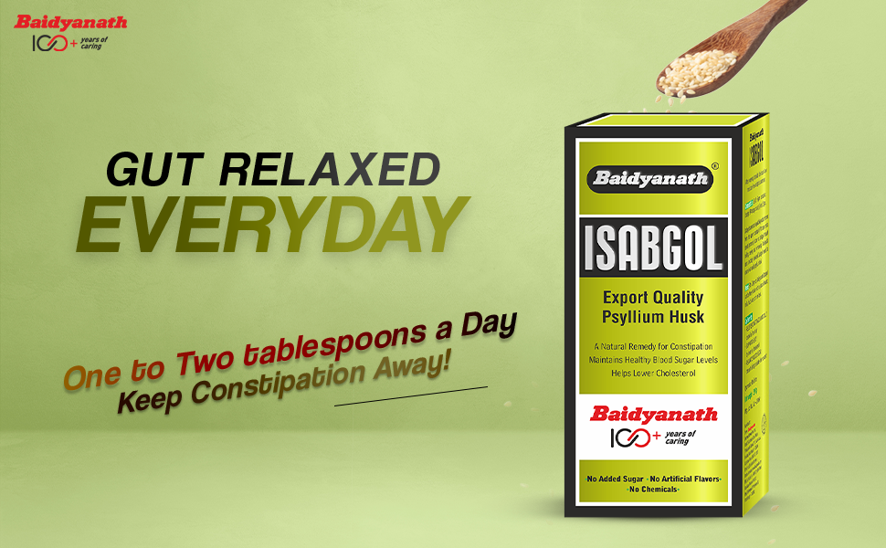 Baidyanath Isabgol Psyllium Husk Powder - 100gm (Pack of 2) | Effectively Relieves Constipation | Fibre Supplement For Digestion