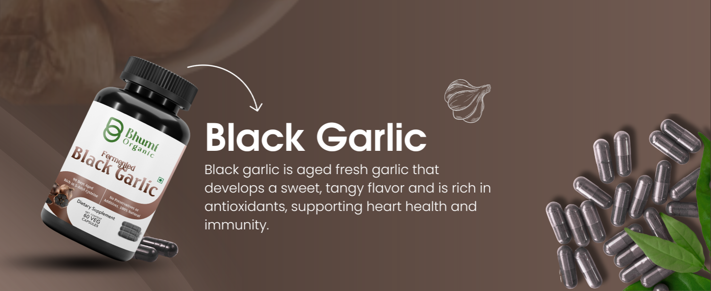 Aged Black Garlic Capsules, 60 Veg Caps, 500mg