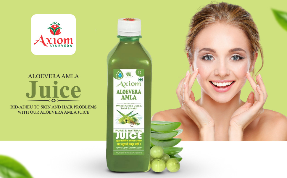 Axiom Aloevera Amla Juice - 500ml | Boosts Immunity | Helps Purify Blood | Manage Digestive System | Supports Skin & Hair