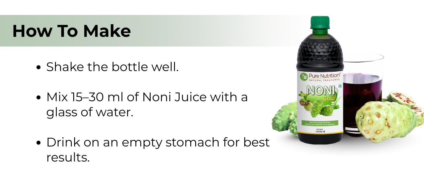 Pure Nutrition Noni Gold Detox Juice 1L | Body Detox Drinks for Cleansing Body With Garcinia, Aloe Vera, Amla, Ashwagandha & Grape Seed Extract | Supports Diabetes Care, Digestion, Immunity & Skin Health