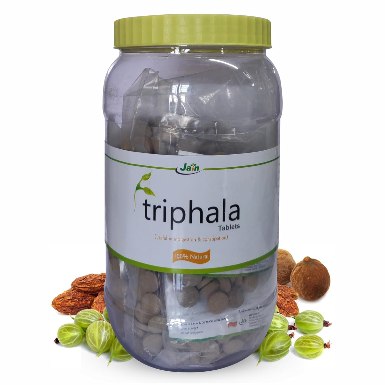 Jain Triphala Tablets 1000 Count | Supports Digestive Health, Detoxification | 100% Ayurvedic | No Added Preservatives