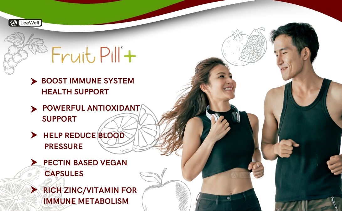 Plus (LeeWell) with Fruit & Vegetable Extract Capsules | Elderberry, Pomegranate, Moringa, Amla, Beetroot & Superfood Blend | Antioxidant, Immune & Energy Support Supplement – 60 Capsules