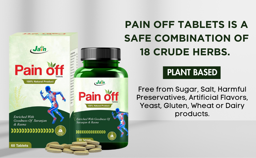 Jain Pain Off Tablets - 60 Count | Joint Pain Relief Tablets | Joint Support Supplement for Men & Women | Ayurvedic Tablets