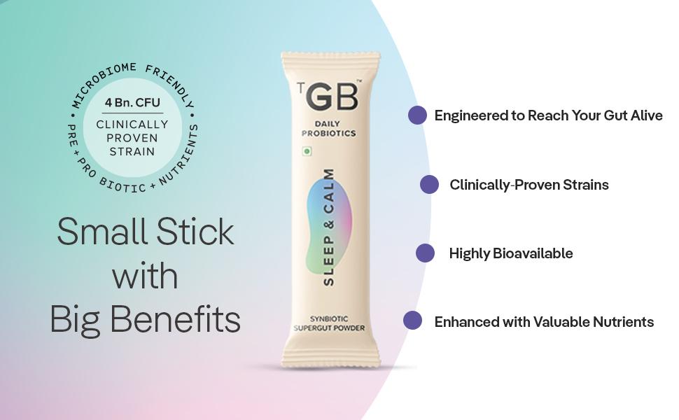 The Good Bug Sleep and Calm SuperGut Powder for Healthy Deep Sleep & Stress Relief | Melatonin |Pre & Probiotic Supplement for Men & Women | 4 Billion CFU of Clinically Proven Strains | 30 days Pack