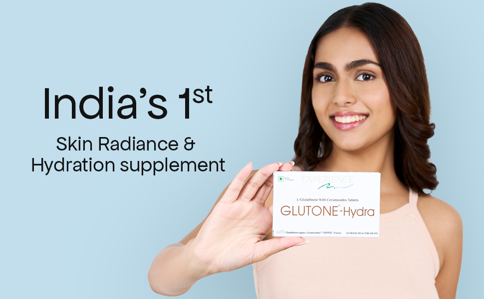 Glutone-Hydra | Setria Glutathione with Ceramosides Tablets for Dry Skin | For Glowing Hydrated Skin | Pack of 20 Tablets