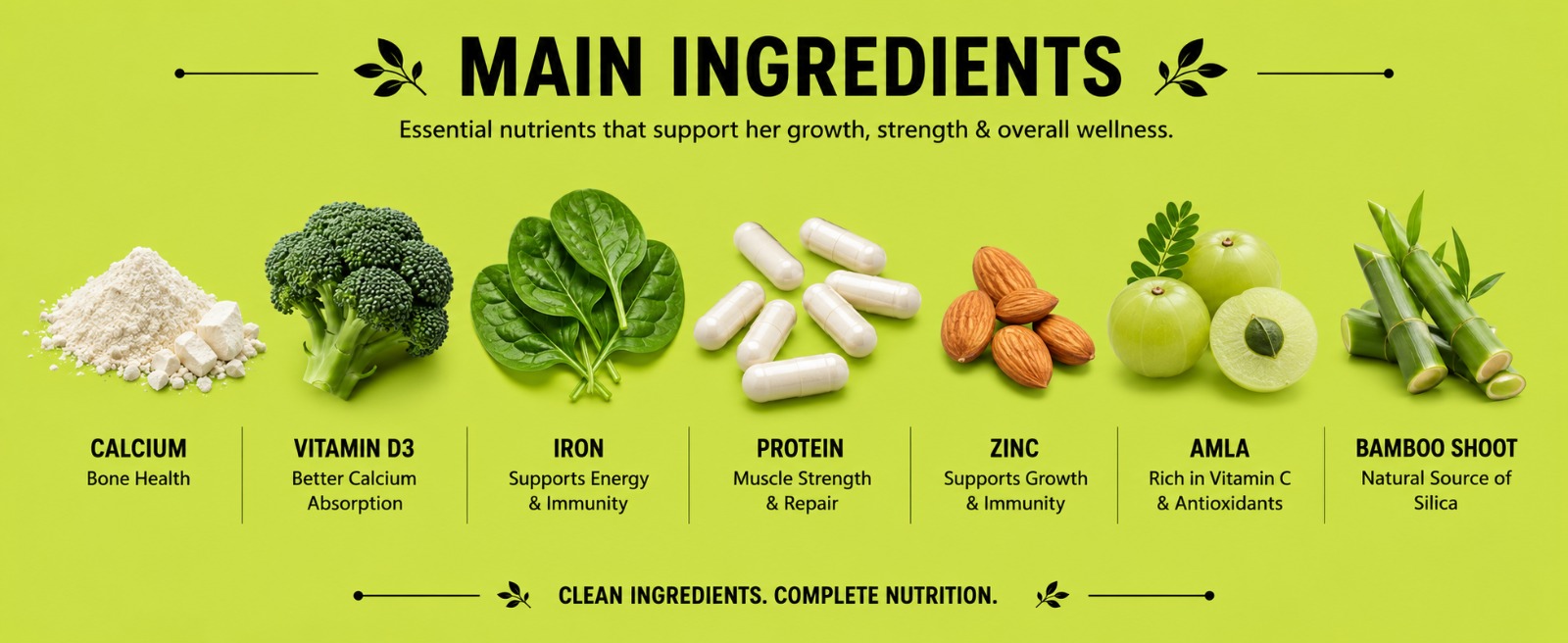 HXN Height Growth Supplement for Women – with Essential Amino Acids, Calcium, Vitamin D3 & Superfoods for Bone Health & Growth Support – 60 Tablets