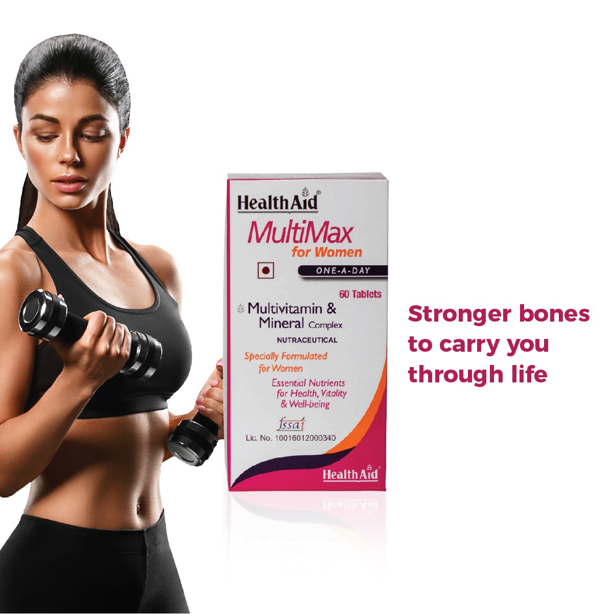 HealthAid Multimax for Women | Multivitamin with Zinc, Vitamin C, D & Essential Minerals | Energy, Immunity & Vitality Support | Daily Supplement for Women | 60 Tablets