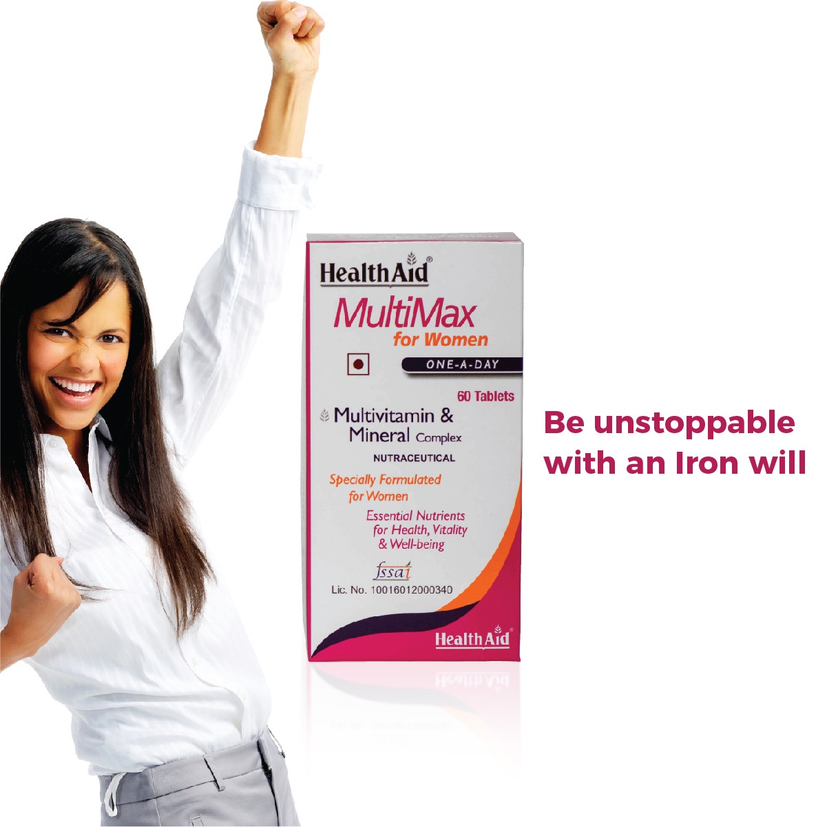 HealthAid Multimax for Women | Multivitamin with Zinc, Vitamin C, D & Essential Minerals | Energy, Immunity & Vitality Support | Daily Supplement for Women | 60 Tablets