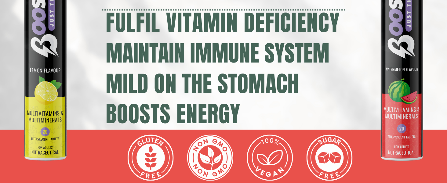 Immunity Essential Multivitamin Tablet For Men & Women, Effervescent Tablets - Multi Vitamin & Minerals with Vitamin C, D & Zinc For Health Energy, Stamina (20 Count (Pack of 1), Lemon)