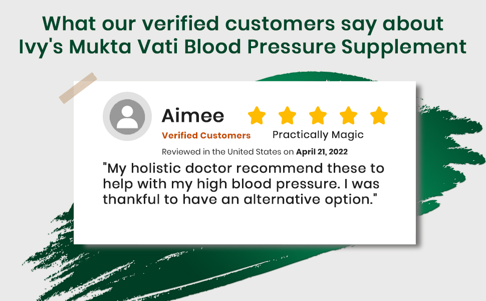 Ivy's Mukta Vati 120 Tablets per Bottle | Blood Pressure Support | Blood Pressure Support | Hypertension Supplement | Blood Circulation Supplement