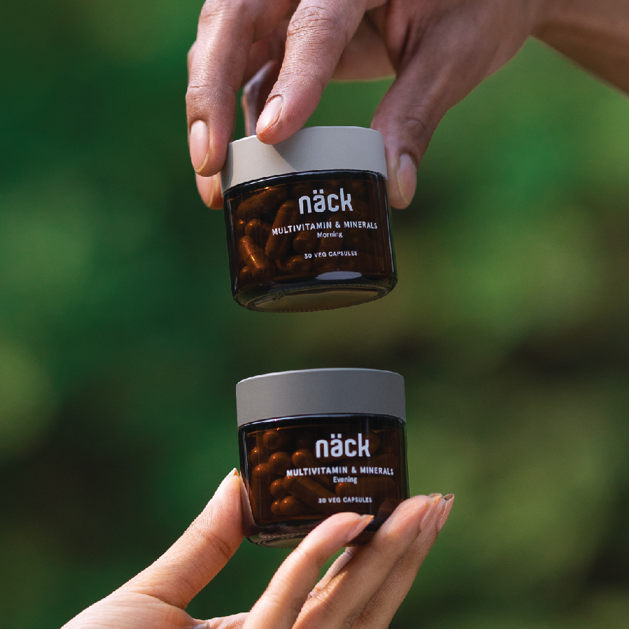 Näck Multivitamin & Mineral Dual Formula | Morning & Evening Formula | Superior Absorbency | 100% RDA for 21 Essential Vitamins and Minerals | 60 Veg Capsule