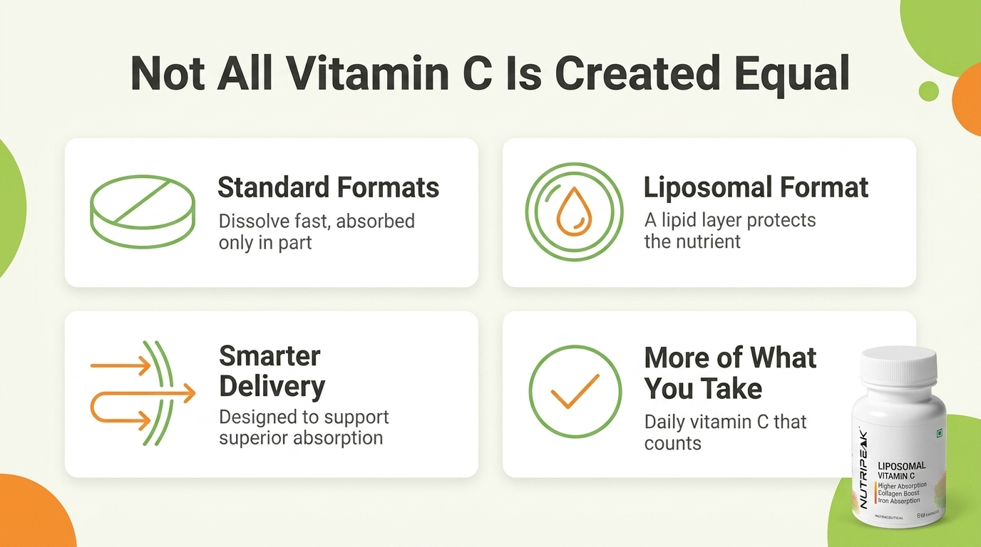 Liposomal Vitamin C Capsules, 80mg, High Absorption, Immune & Collagen Support, GMO Free, Gluten Free, 60 Veg Capsules