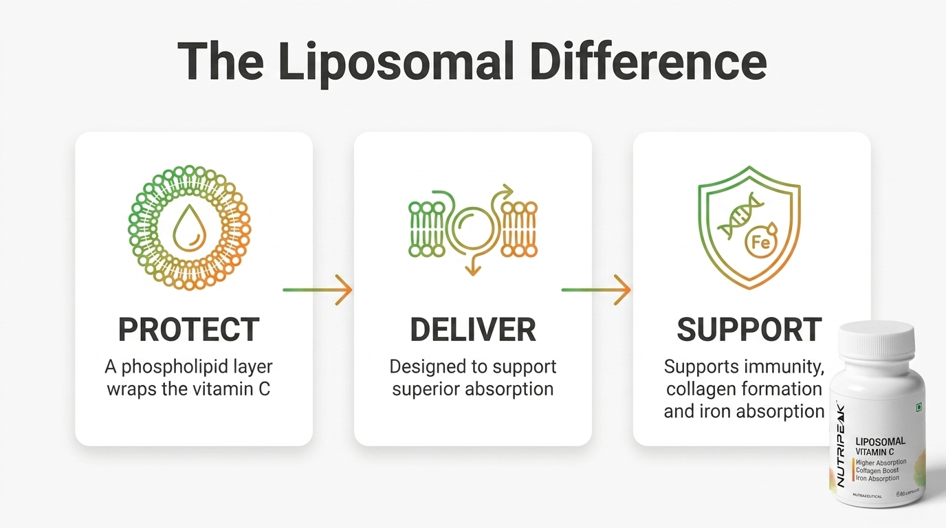 Liposomal Vitamin C Capsules, 80mg, High Absorption, Immune & Collagen Support, GMO Free, Gluten Free, 60 Veg Capsules