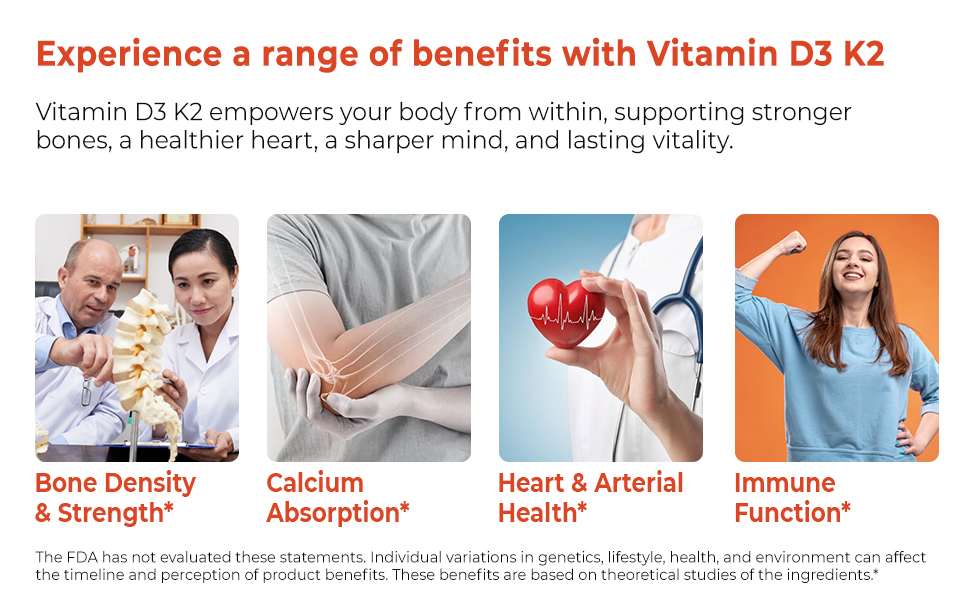 Umanac Plus Vitamin D3 + K2 (MK-7) 120 Tablets | Supports Bone Strength, Calcium Absorption, Joint Health & Immunity | Daily Health Supplement