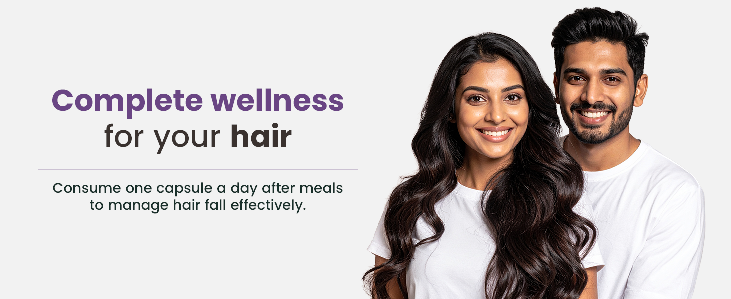 Neuherbs Hair Biotin Capsules for Hair Growth | Supports Hair Fall Control & Stronger Thicker Hair | With DHT Blocker for Men & Women | Healthy Scalp & Hair Repair | 60 Capsules