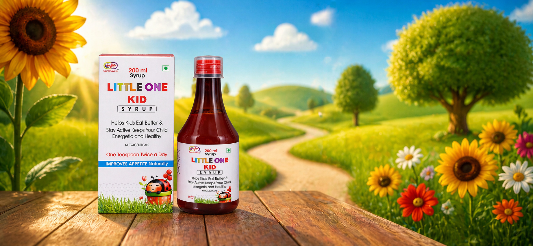 Little One Kid Syrup, Nutritional Supplement for Children, 200 ml, Improves Appetite Naturally with L-Lysine and B-Complex Vitamins, Orange Flavour