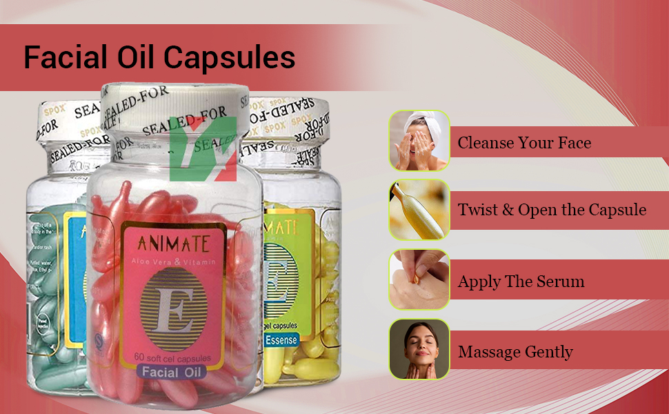 Vitamin E Facial Capsules for Glowing Skin 60 Capsules