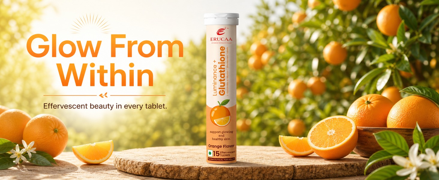 Luminance+ Glutathione Effervescent Tablets | L-Glutathione & Vitamin C | Orange Flavor | 15 Effervescent Tablets | Nutraceutical for Adults