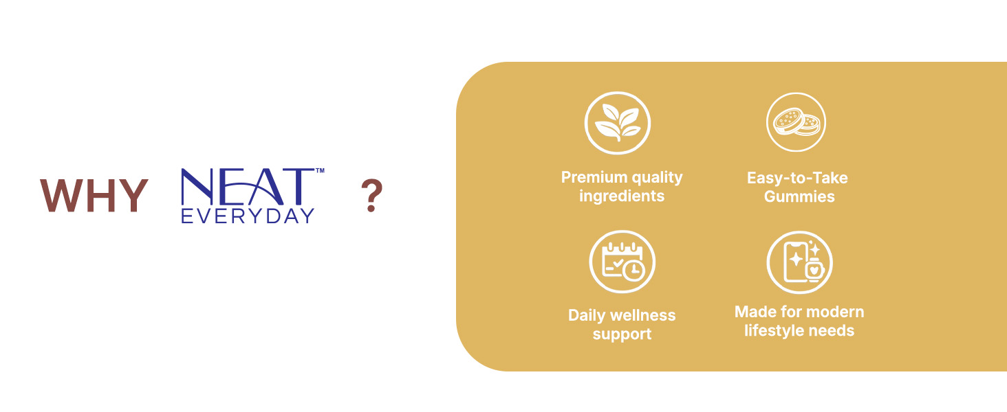 NEAT EVERYDAY Multivitamin Gummies | Orange Flavour | No Added Sugar | Vegan Gummies | No Artificial Colour & Preservatives | Daily Health Supplement | Pack of 15