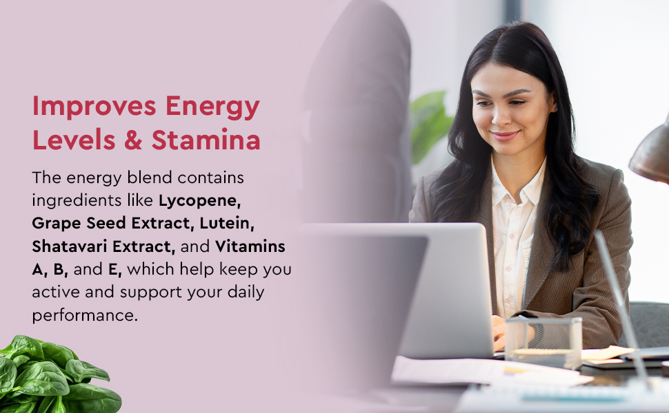 YuGap YuHer Multivitamin Tablets for Women With 26 Super Nutrients including Zinc,Magnesium,Vitamin A,B1,B2,B3,B6,B12,C,D,E Calcium for Energy, Immunity, Skin And Hair Care,Strong Bones and Overall Health (60 tablets)