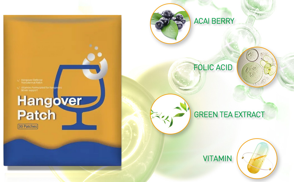 Anti-Hangover Patch, Party Relief Patches, Vitamins and Folic Acid, Morning Fresh Hangover, Skin-Friendly Use Before Drinking, Party Strips, Hangover relief Patches