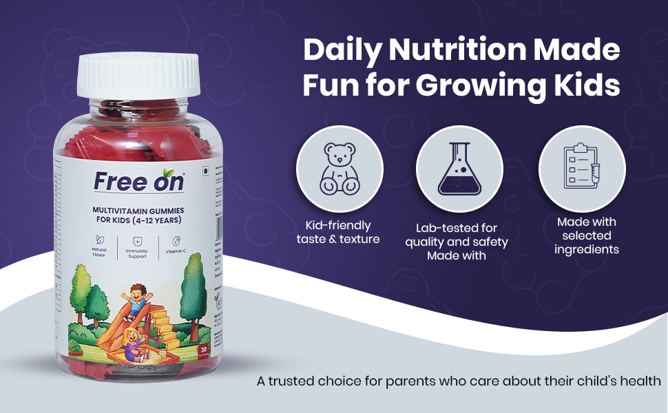 Free On Multivitamin Gummies for Kids 4-12 Years, 60 Gummies