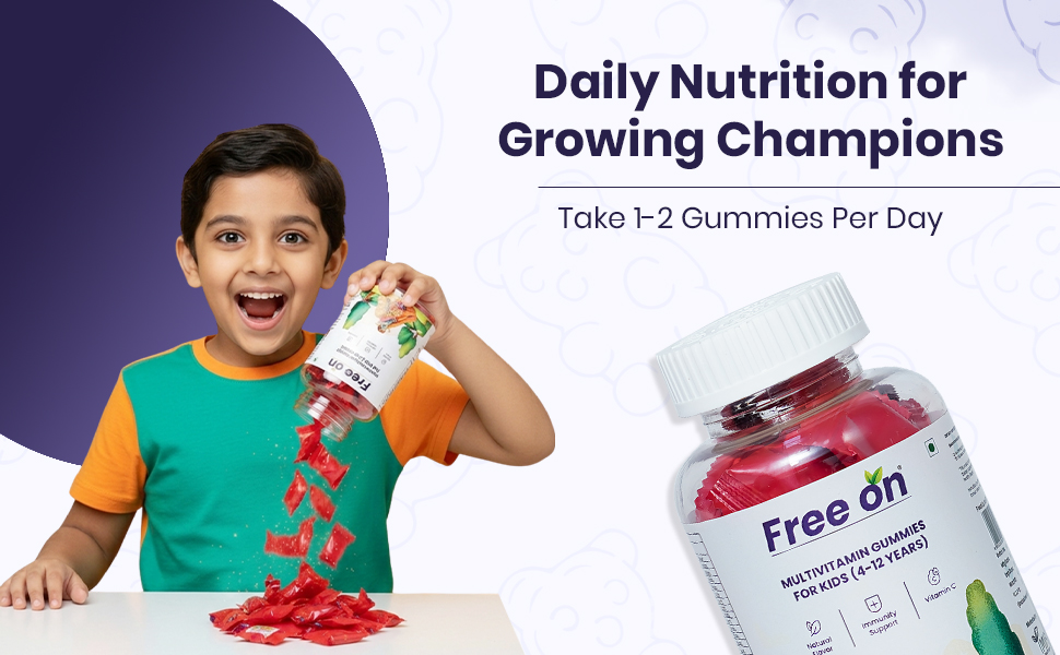 Free On Multivitamin Gummies for Kids 4-12 Years, 60 Gummies