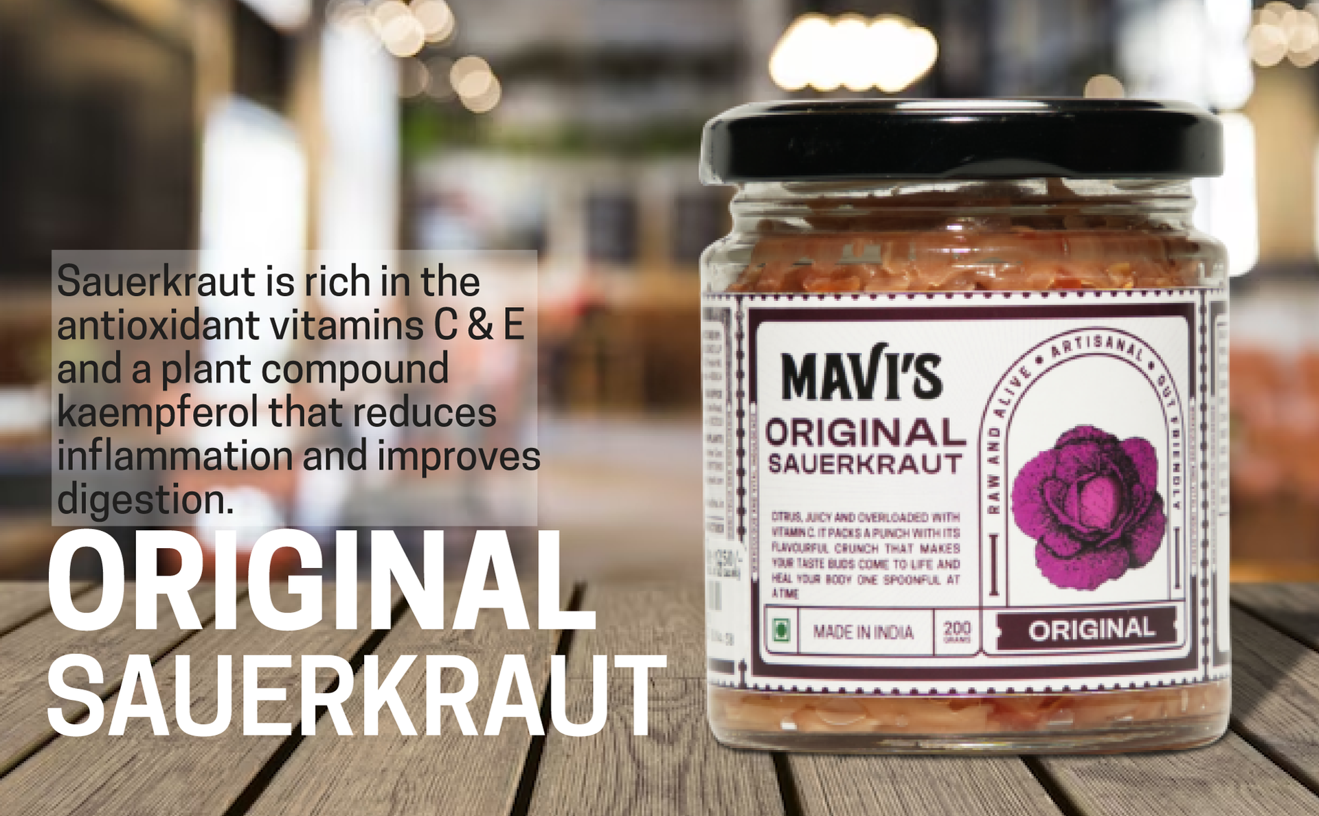 MAVI's Sauerkraut | Original Sauerkraut and Beetroot Carrot Kraut | Combo Pack of 2 | 500g each | No Preservatives | Organic and Vegan | No Artificial Flavour or Colour