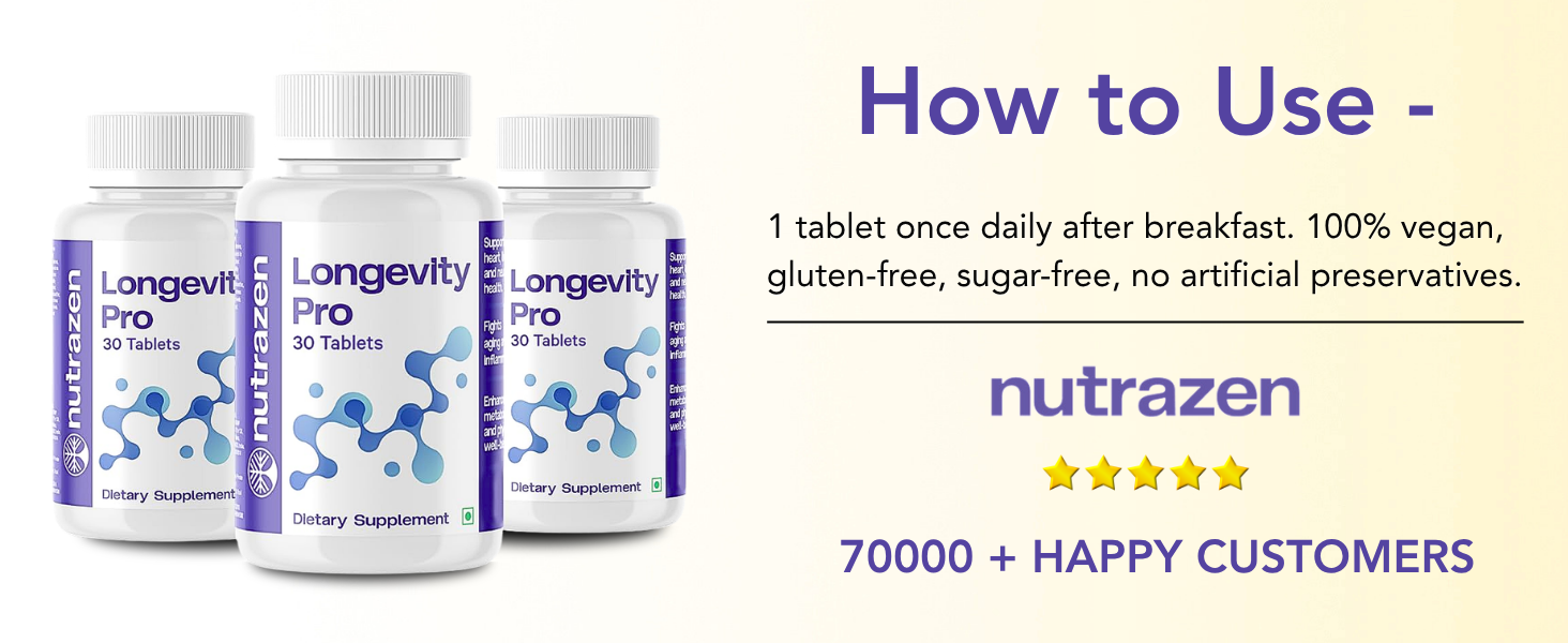 Longevity Pro - Pack of 3, 90 Tablets | Resveratrol, CoQ10, AHA
