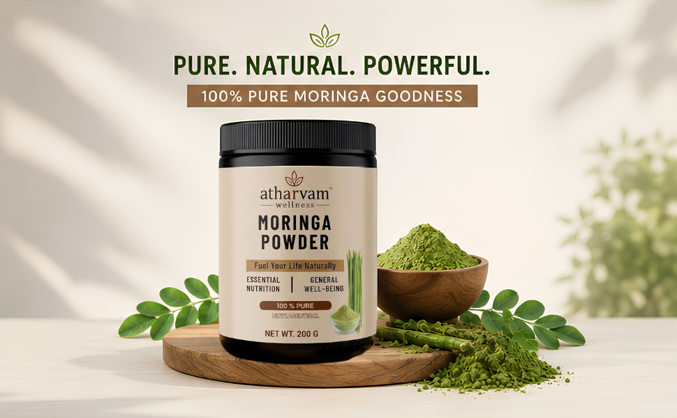 100% Pure Moringa Powder 200g | Organic Superfood for Immunity Energy Digestion & Overall Wellness | Natural Leaf Powder