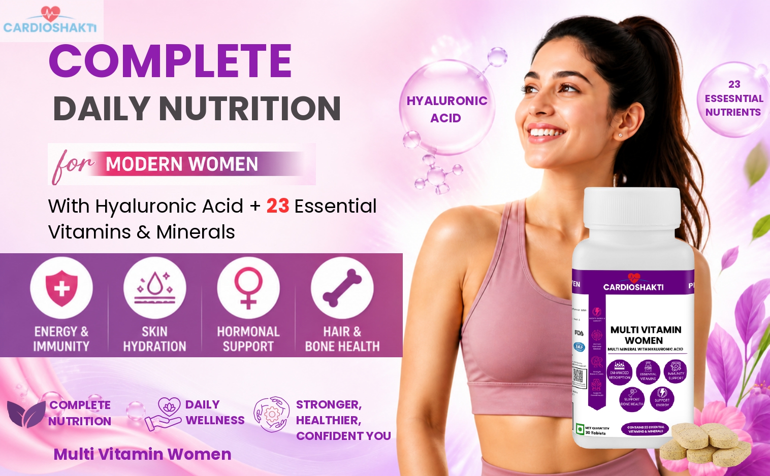 Cardio Shakti Daily Women Nutrition Formula | Multivitamin & Mineral Supplement
