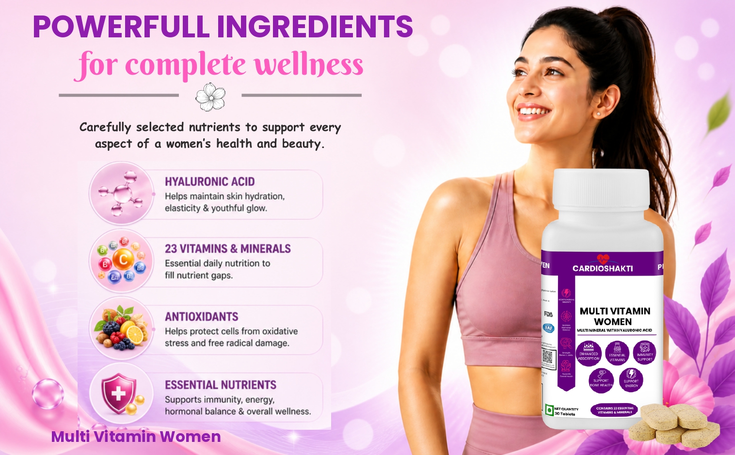 Cardio Shakti Daily Women Nutrition Formula | Multivitamin & Mineral Supplement