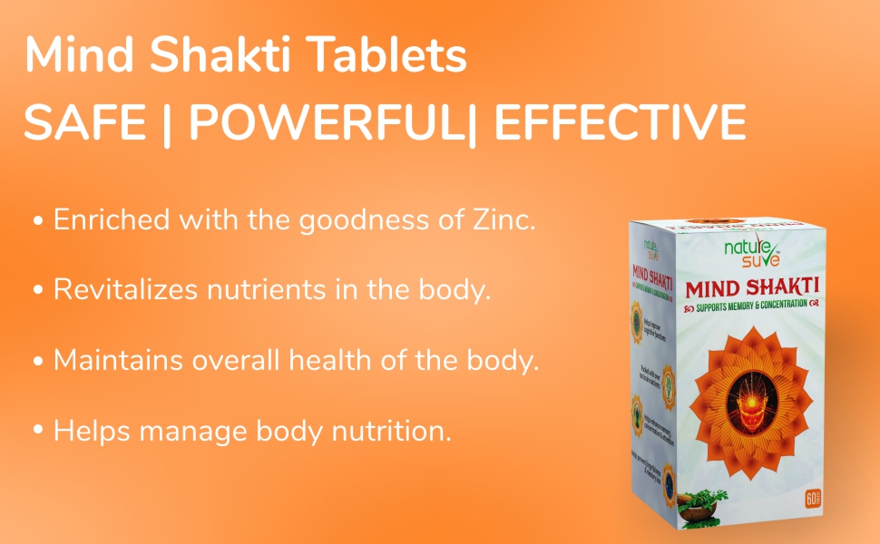 Nature Sure™ Mind Shakti Tablets with Natural Herbs – (60 Tablets) (Pack of 2 (60 Tablets each))
