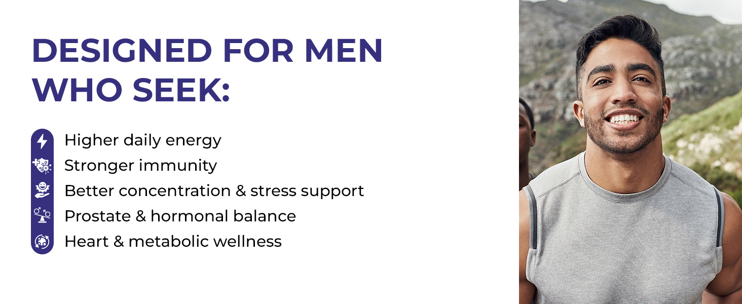 Men’s Vitality Plus Tablets | Multivitamin with 40 Nutrients & Superfoods | Daily Nutrition Support for Men | 60 Tablets
