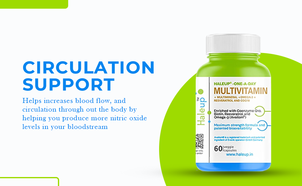 Haleup Multivitamins capsules for Women & Men 60 capsules - Multivitamin & Multimineral Supplements with Omega-3, Resveratrol, Coenzyme Q10 & Biotin