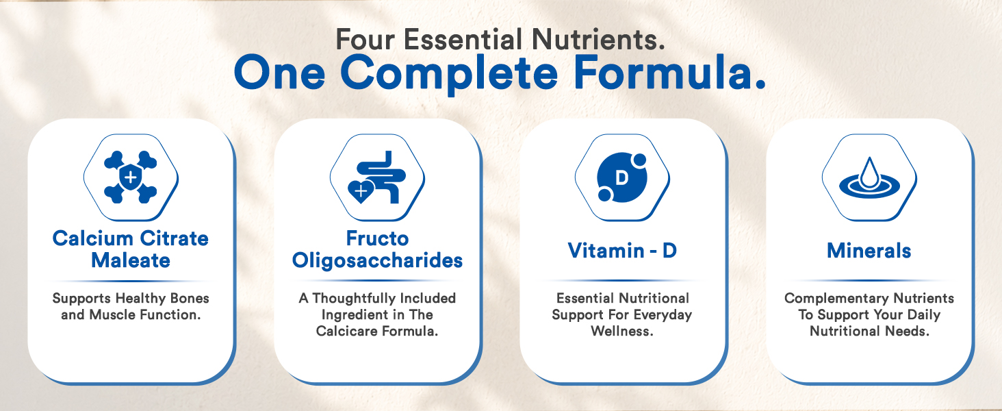 Nutranext Calcicare Chewable Calcium Citrate Malate Tablets | Vitamin D, Magnesium & Zinc | Bone, Joint & Muscle Support | Orange & Mint Flavor | 60 Tablets