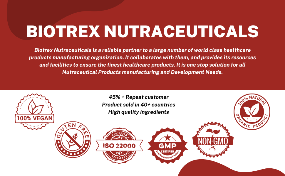 Biotrex Nutraceuticals Chelated Iron + Vitamin C, B12, Folic Acid & Zinc, Boost Hemoglobin Levels & Improves Concentration Levels, Energy & Blood Building - 120 Vegetarian Tablets