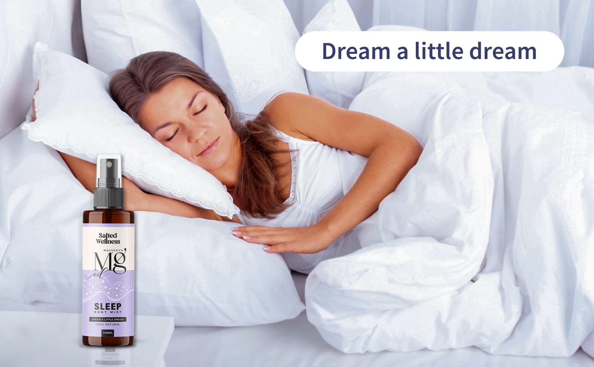 Salted Wellness Magnesium Spray for Sleep | Magnesium Chloride Oil Spray for Better Sleep & Muscle Relaxation | Night Use, Fast Absorbing | 100ml