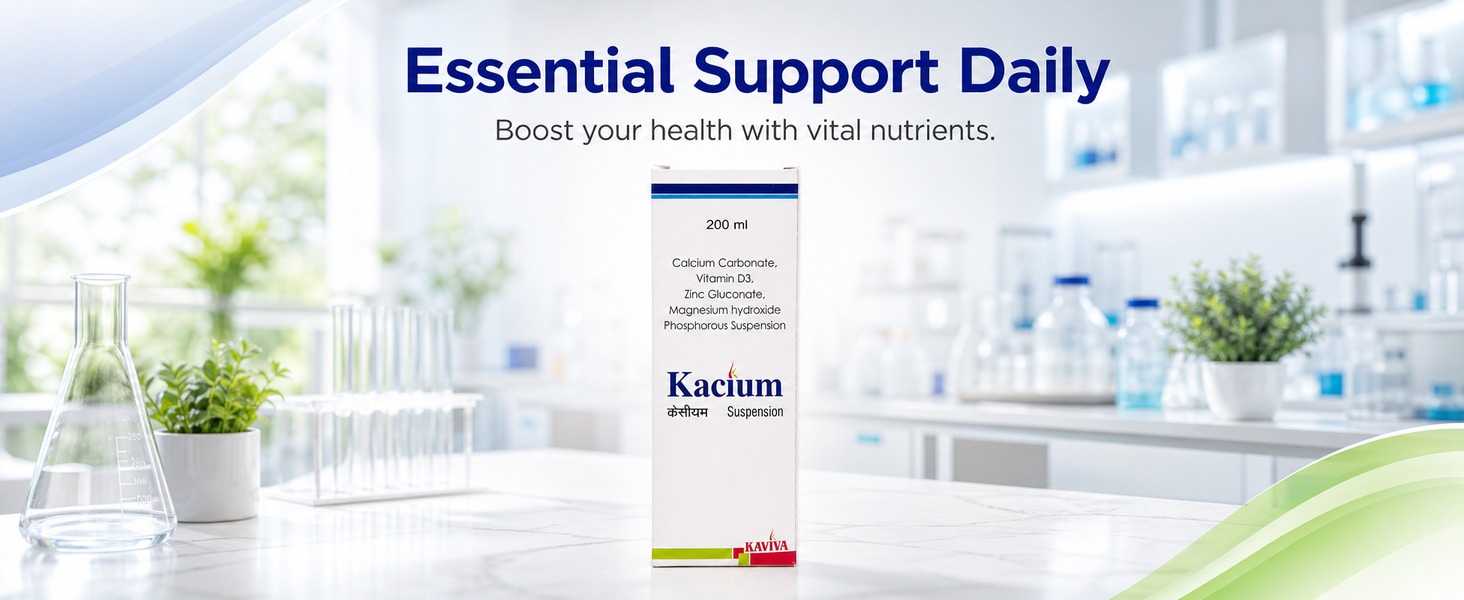 Kacium Calcium Carbonate with Vitamin D3 & Zinc Suspension 200ml