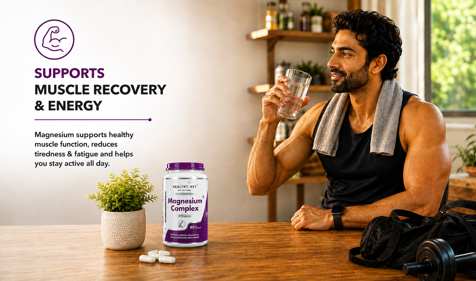 HealthyHey Nutrition Magnesium Complex - 370 mg/serving - 90 Veg Capsules