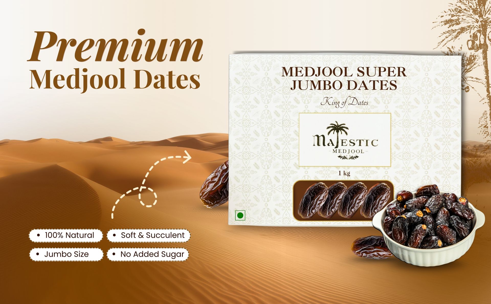 Majestic Premium Medjool Pista Filled Dates – 500g | Handpicked Soft & Juicy Medjool Dates Stuffed with Crunchy Roasted Pistachios | Naturally Sweet Gourmet Snack | Protein-Rich, High-Fiber, Nutrient-Packed Superfood | No Added Sugar, No Preservatives | Perfect for Healthy Snacking, Fitness Diets & Festive Gifting | Hygienically Packed for Freshness & Quality