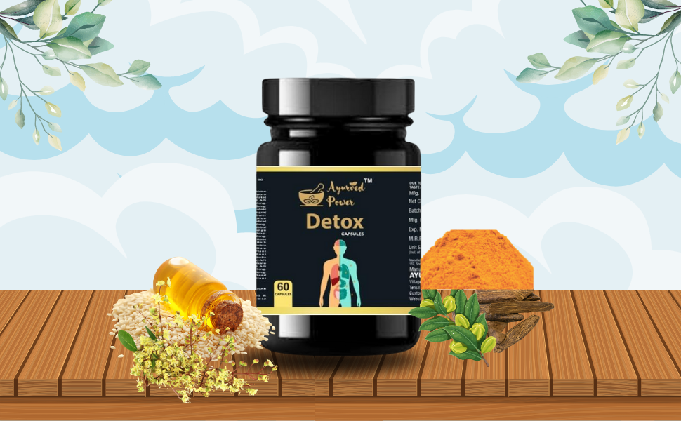 Detox Capsule | Natural Body Detox & Digestive Enzymes - Fatty Liver Care |Ayurvedic Liver Detox Supplement for Liver Cleanse | Supports Lung Health - 60 Veg Capsules